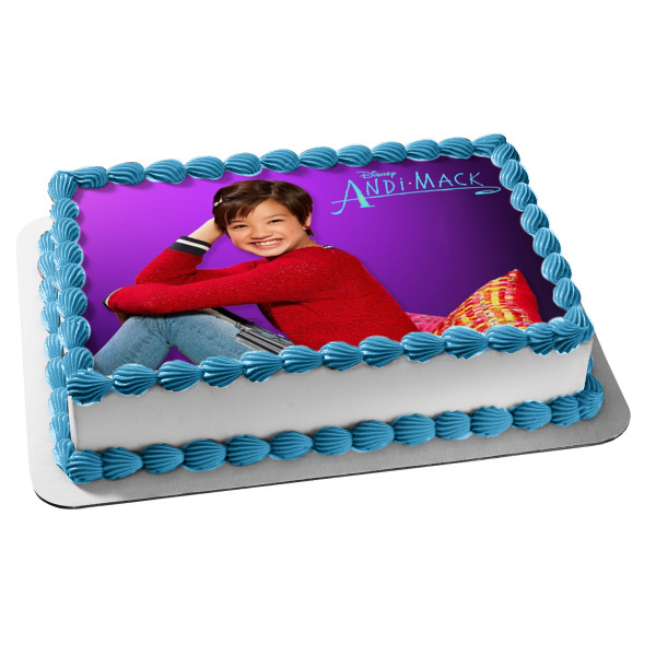 Disney Andi Mack Purple Wall Background Edible Cake Topper Image ABPID00769