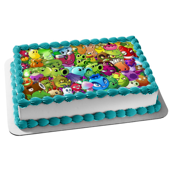 Plants Vs Zombies Popcap Plants Group Edible Cake Topper Image ABPID00770