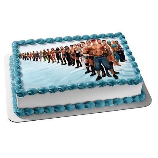 WWE profesional lucha libre deportes grupo grande comestible decoración para tarta imagen ABPID00786 