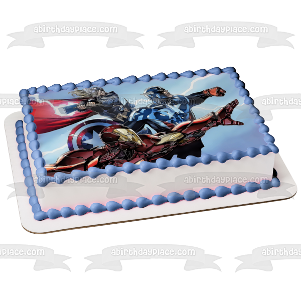 Thor Capitán América y Iron Man Imagen comestible para decoración de tarta ABPID00826 