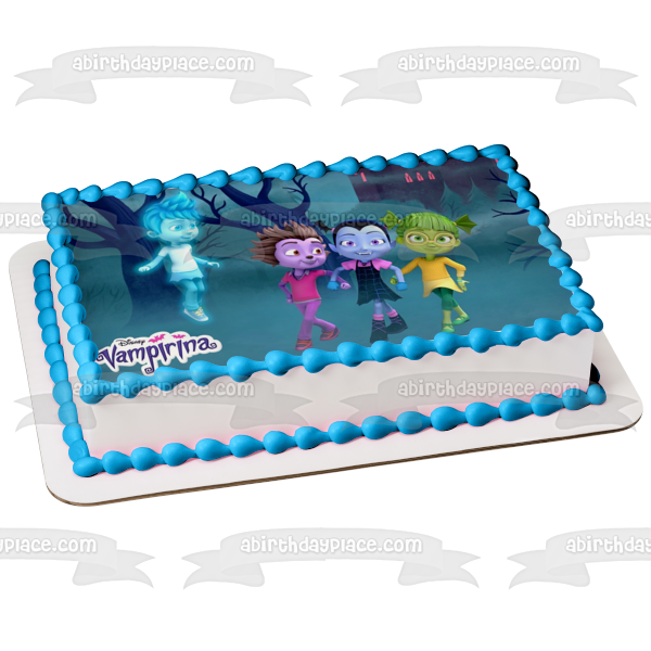 Adorno comestible para tarta Vampirina Friends Ghoul Girls Poppy y Bridgett Imagen ABPID00837 