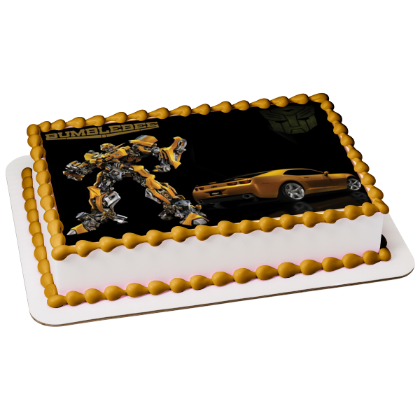 Transformers Bumblebee Autobot Goldwheels Chevy Edible Cake Topper Image ABPID07236