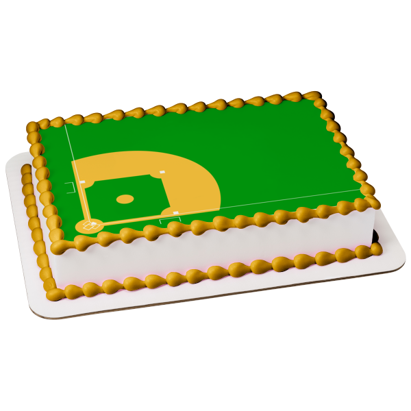 Baseball Diamond Cartoon Edible Cake Topper Image ABPID08251