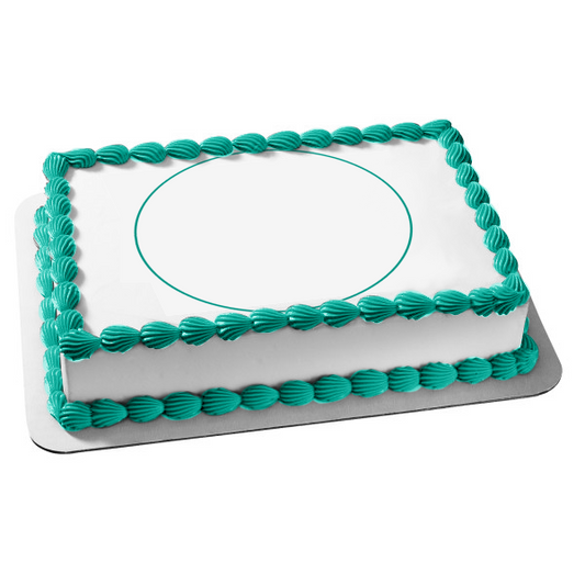 Imagen comestible para decoración de tarta con contorno de círculo verde ABPID11737 