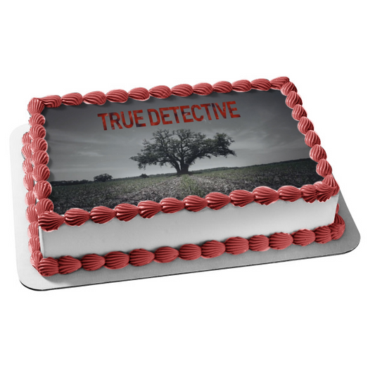 Imagen comestible para decoración de tarta con árbol de campo de True Detective, cielo gris, ABPID27176 