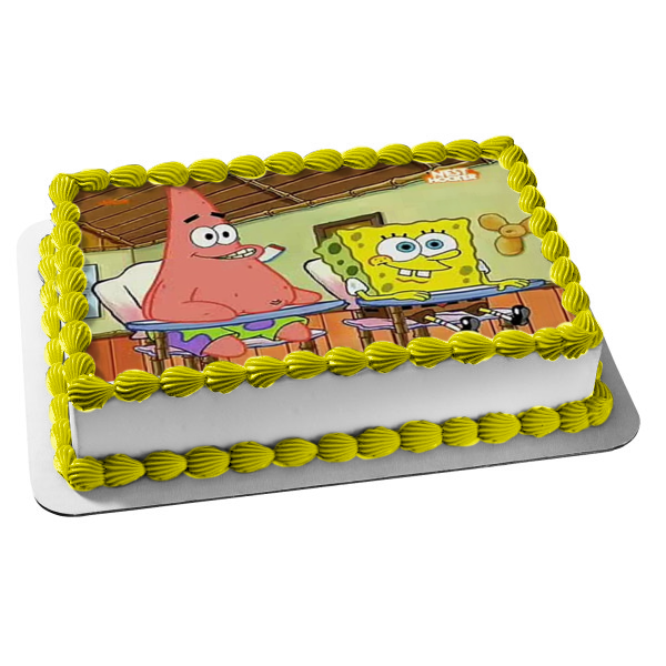 SpongeBob SquarePants Patrick School Desks Smiling Faces Edible Cake T ...