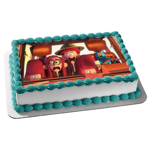 The Willoughbys Movie Timothy Jane Barnaby a Barnaby B the Cat Car Ride Edible Cake Topper Image ABPID51238