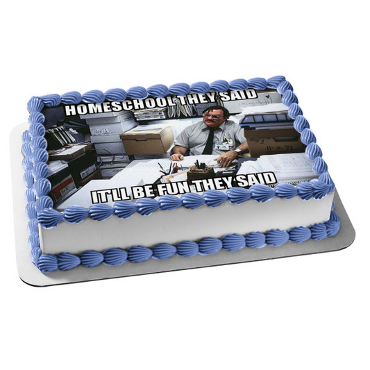 Coronavirus Meme Homeschooling Office Space Milton Waddams Edible Cake Topper Image ABPID51509