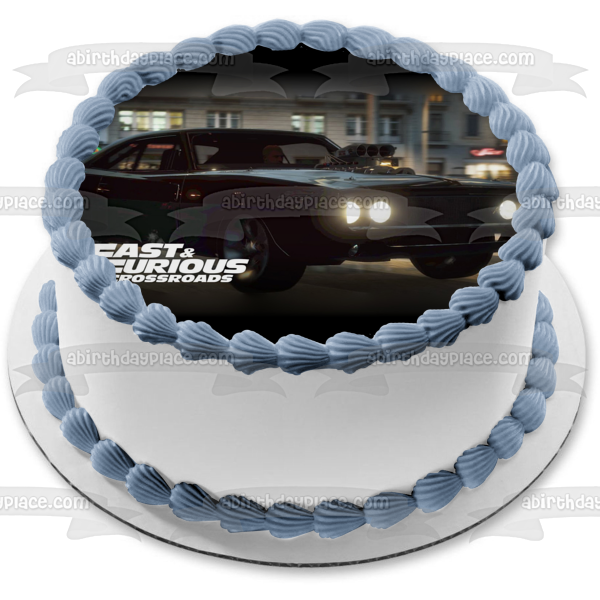 Decoración comestible para tarta con diseño de coche de carreras de Dominic Toretto de Fast and Furious Crossroads ABPID51958 