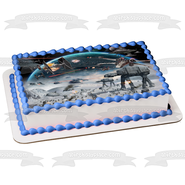 Imagen de decoración comestible para tarta de Star Wars, escena de batalla, X-Wing Starfighter, ABPID09234 