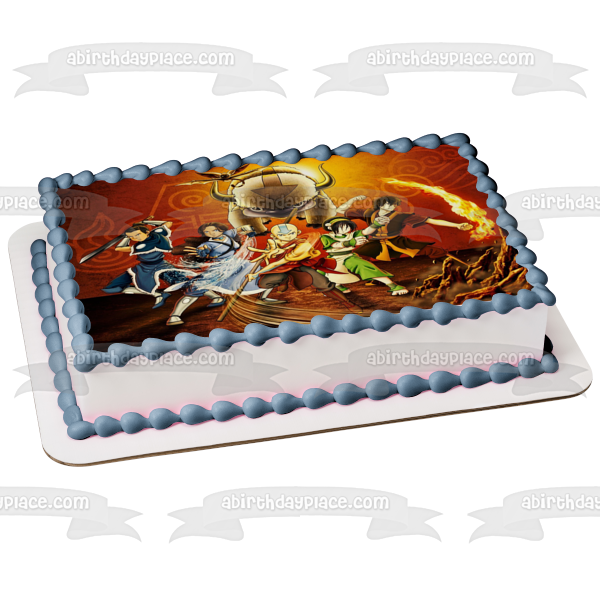 Avatar, el último maestro del aire, Aang Toph Beifong, Zuko, Sokka, Katara y Appa, decoración comestible para tarta, imagen ABPID07768 