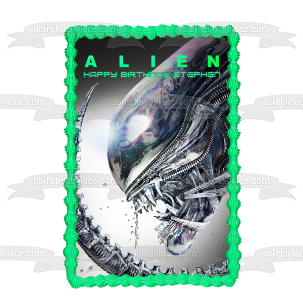 Póster de película alienígena, lema personalizable, decoración comestible para tarta, imagen ABPID52358 