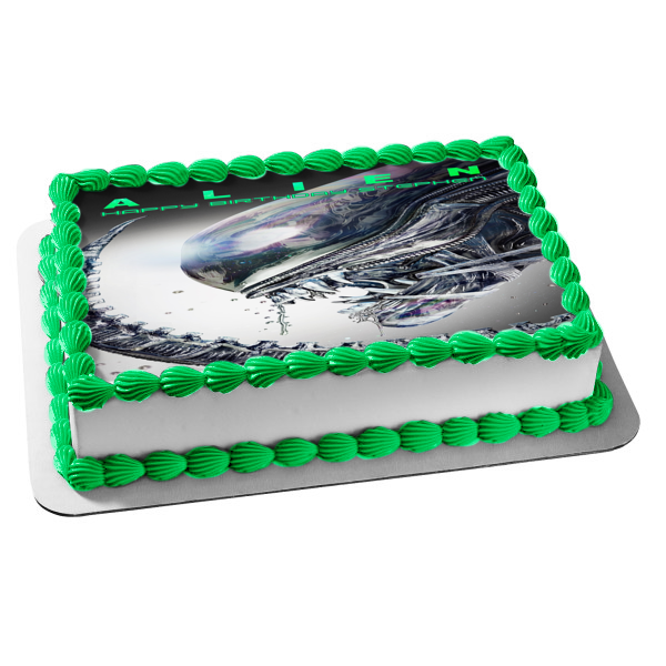 Alien Movie Poster Customizeable Tagline Edible Cake Topper Image ABPID52358