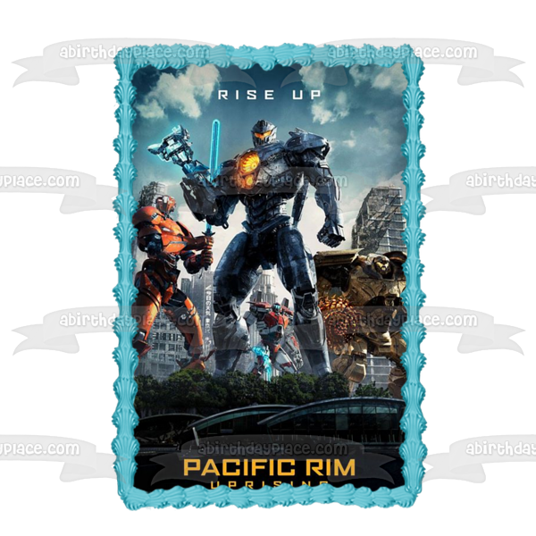 Imagen de decoración comestible para tarta de Pacific Rim Uprising Rise Up Jagers ABPID01192 