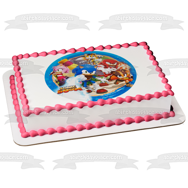 Sonic the Hedgehog Boom Amy Rose y Knuckles the Echidna Imagen comestible para decoración de tarta ABPID03353 