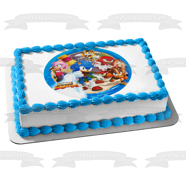 Sonic the Hedgehog Boom Amy Rose y Knuckles the Echidna Imagen comestible para decoración de tarta ABPID03353 