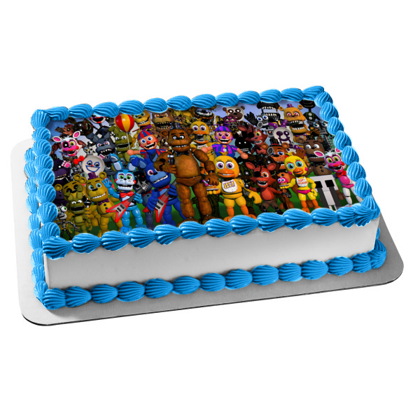 Five Nights at Freddy's Freddy Fazbear Bonnie Foxy Edible Cake Topper Image ABPID05506