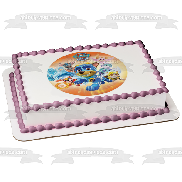 Paw Patrol Super Pup Heros Ryder Marshall Skye Everest Rocky Chase Decoración comestible para tarta imagen ABPID22040 