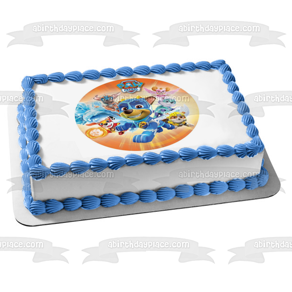 Paw Patrol Super Pup Heros Ryder Marshall Skye Everest Rocky Chase Decoración comestible para tarta imagen ABPID22040 