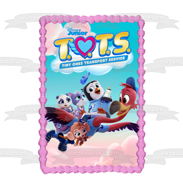 Servicio de Transporte Tots Tiny Ones T.Ot.S. Disney Junior Freddy el Flamenco KC El Koala Pip Kiki el Gatito Adorno comestible para tarta Imagen ABPID51017 