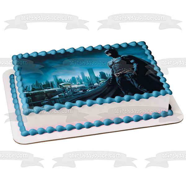 Batman Dark Knight Bruce Wayne en Gotham decoración comestible para tarta imagen ABPID01625 