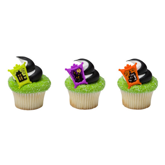 Anillos para cupcakes de la casa encantada de Halloween (12 unidades)