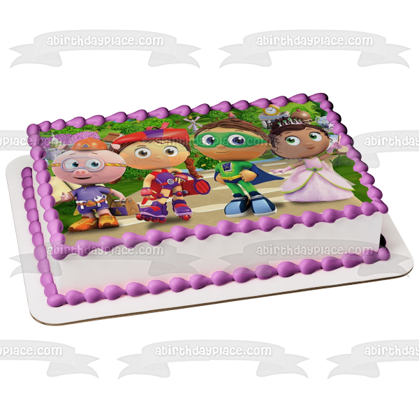 Super Why Princesa Guisante Alfa Cerdo y Caperucita Roja Adorno comestible para tarta Imagen ABPID07027 