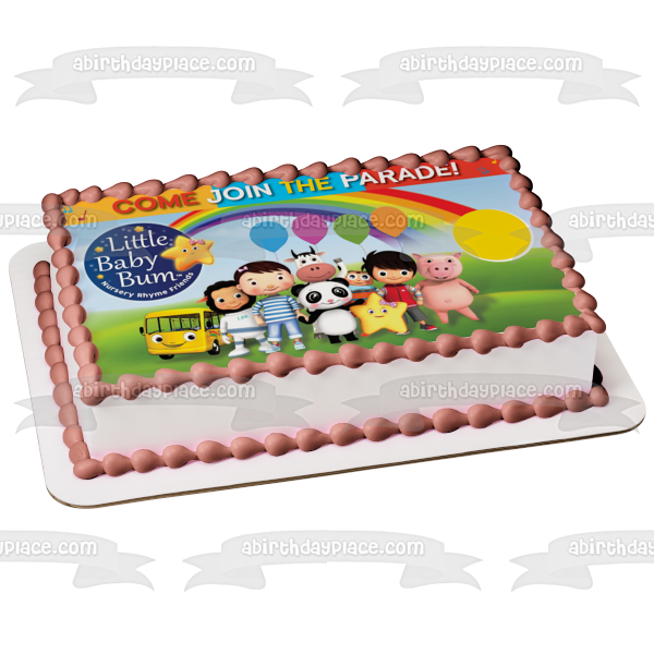 Little Baby Bum Ven y únete al desfile Jacus Twinkle The Star Yellow Bus Adorno comestible para tarta Imagen ABPID22111 