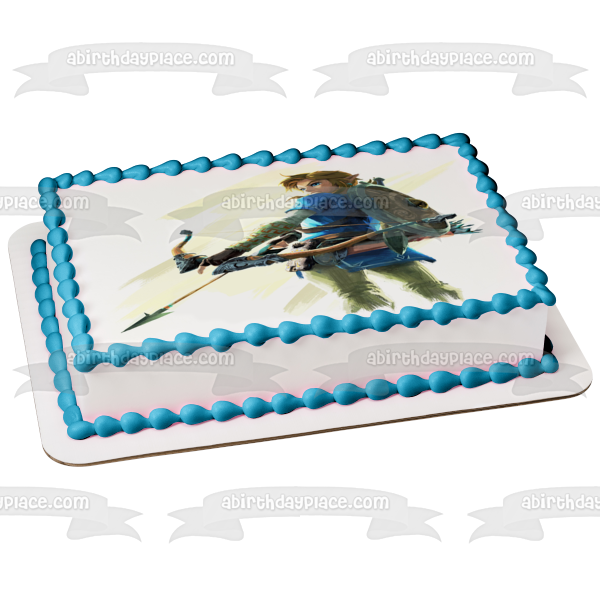 Figura decorativa comestible para tarta con lazo y flecha de Legends of Zelda Breath of the Wild Link ABPID22509 