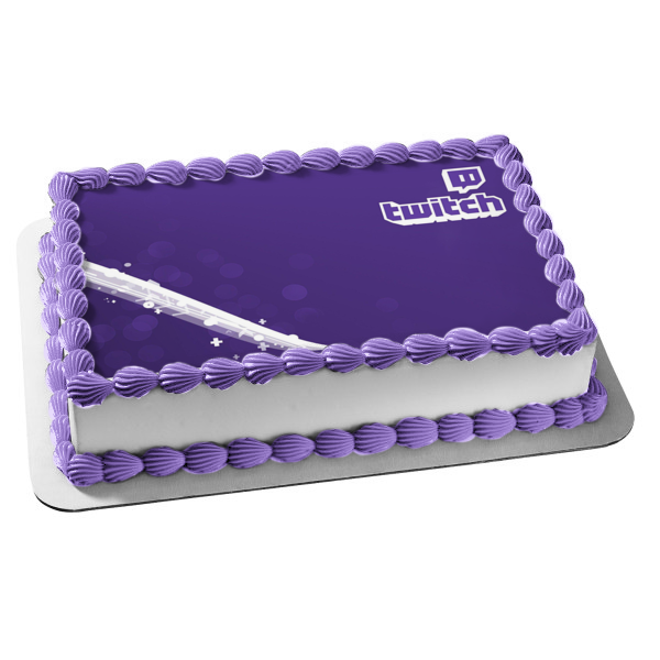 Twitch Logo Purple and White Video Streaming Service Edible Cake Topper Image ABPID52538