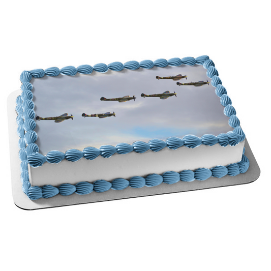 Fighter Planes Edible Cake Topper Image ABPID52573