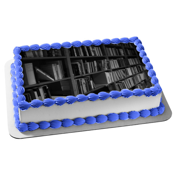 Library Book Shelf Edible Cake Topper Image ABPID52574