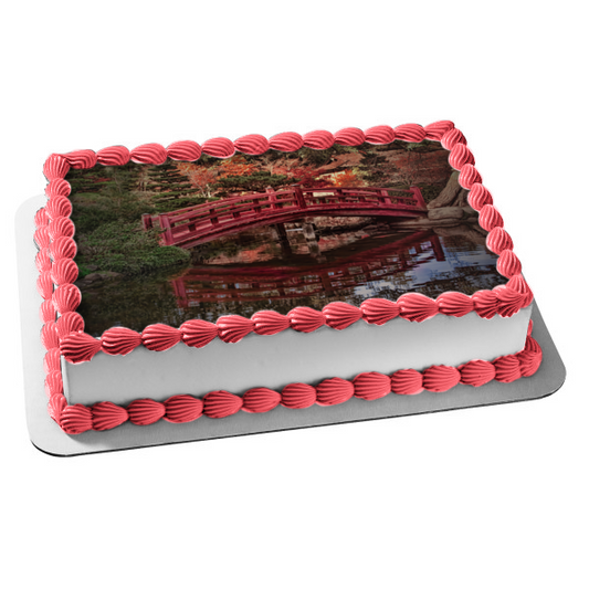 Bridge Over a Lake Edible Cake Topper Image ABPID52597