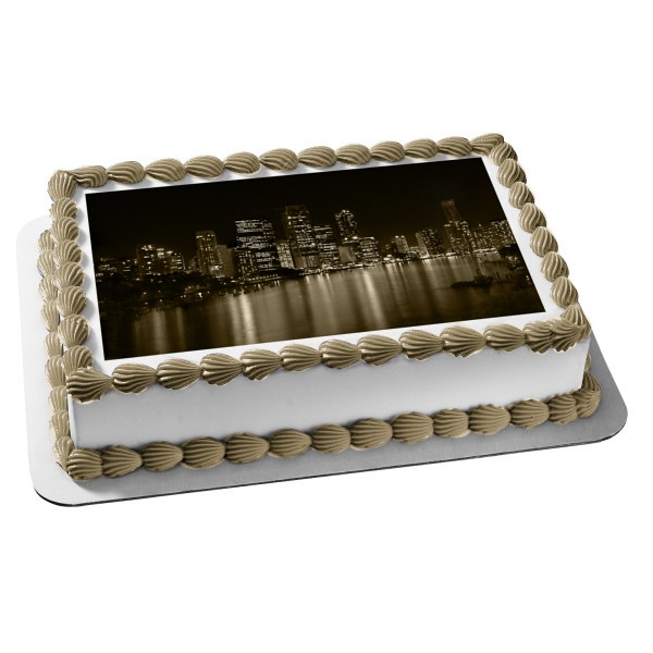 Cityscape Edible Cake Topper Image ABPID52603