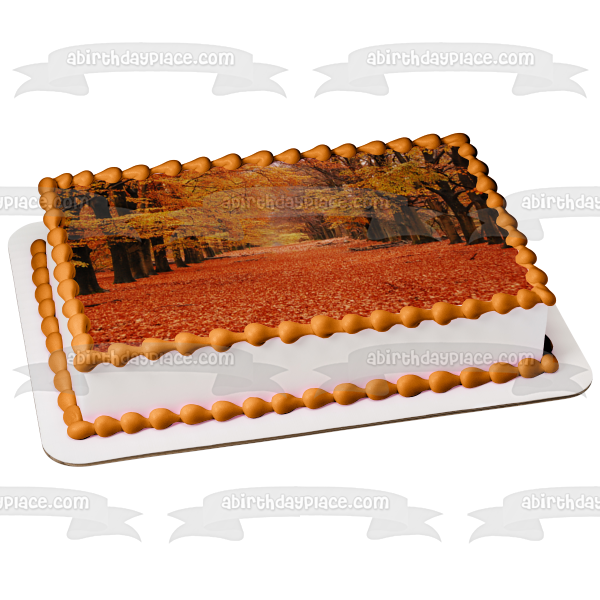 Imagen comestible para decoración de tarta con hojas y árboles de otoño ABPID52614 