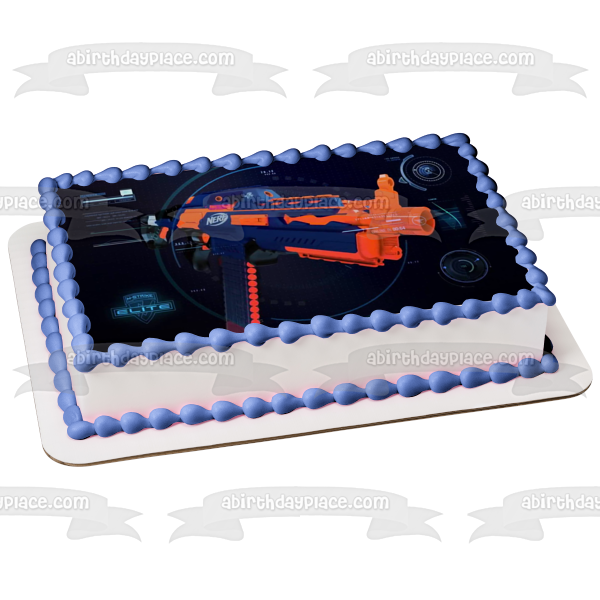 Imagen comestible para tarta con pistola NERF de dardo azul ABPID01670 