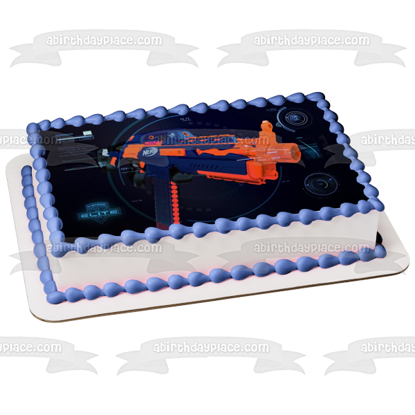 Blue Dart NERF Gun Edible Cake Topper Image ABPID01670