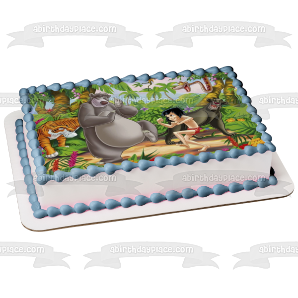 El libro de la selva Mowgli Shere Khan Bagheera Baloo y Kaa Imagen comestible para decoración de tarta ABPID05035 