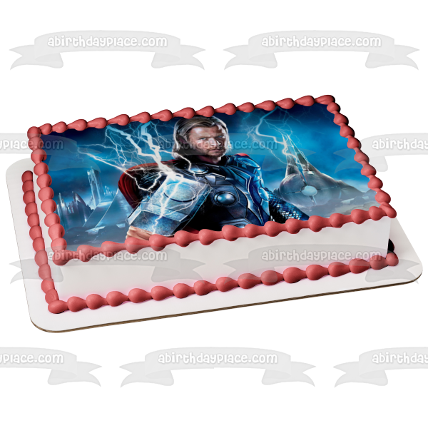 Imagen comestible para decoración de tarta de Los Vengadores, Thor y Lightning, ABPID05650 