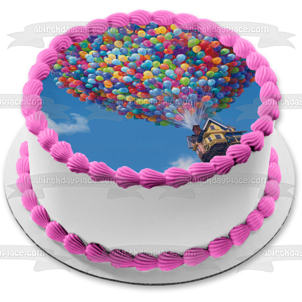 Imagen comestible para decoración de tarta con globos de arriba ABPID05069 