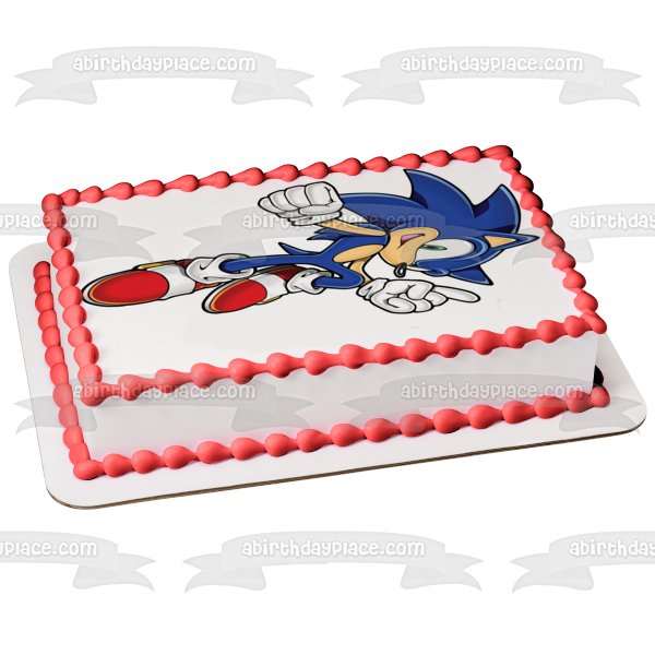 Sonic the Hedgehog con fondo blanco Imagen comestible para decoración de tarta ABPID06459 