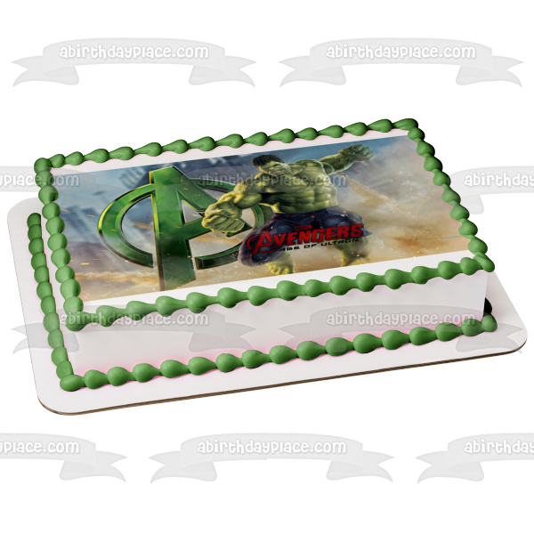 Avengers Logo Age of Ultron and the Incredible Hulk Edible Cake Topper Image ABPID06983