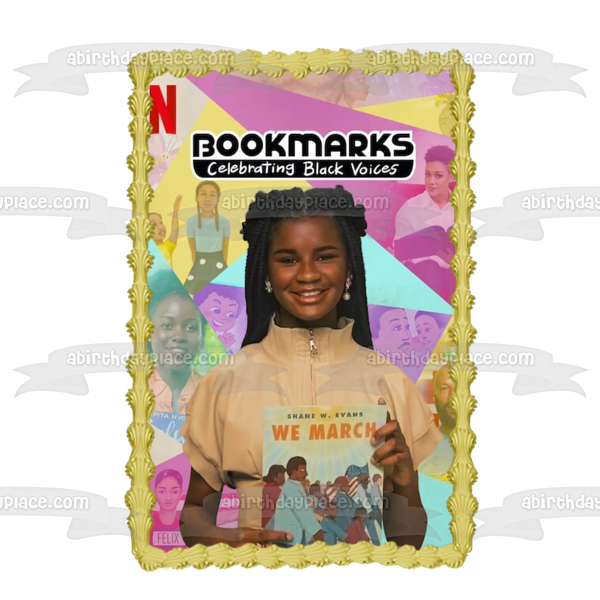 Bookmarks Celebrating Black Voices Edible Cake Topper Image ABPID52432