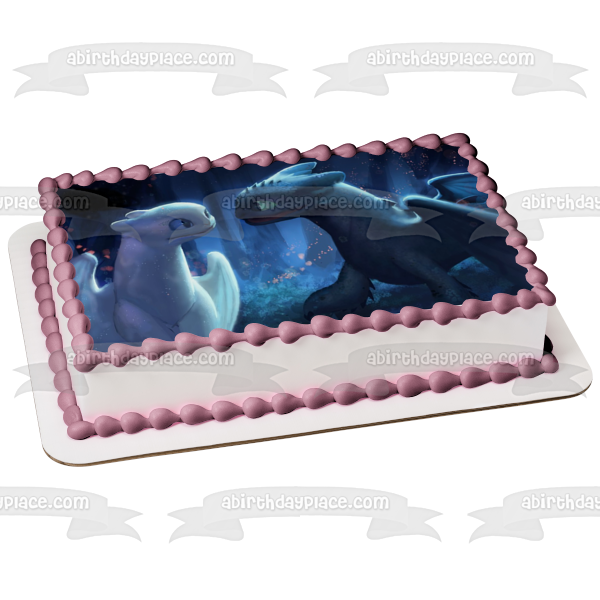 Decoración comestible para tarta de Cómo entrenar a tu dragón, furia nocturna, furia ligera, imagen ABPID21761 