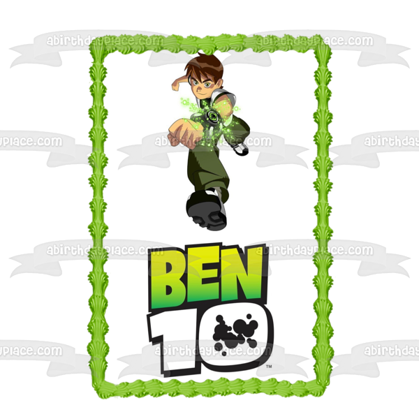 Ben 10 Logo Action Ben Tennyson Omnitrix Edible Cake Topper Image ABPID52617