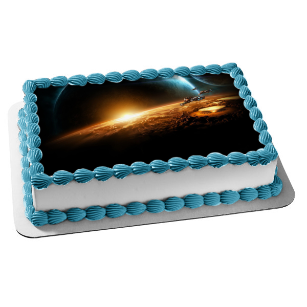 Starcraft RTS Gaming Blizzard Terran Battlecruiser Edible Cake Topper Image ABPID52640