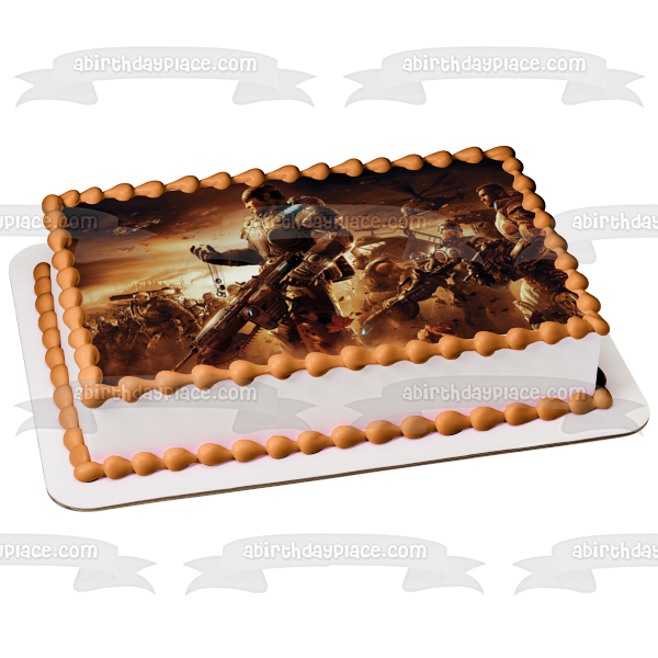 Gears of War SciFi Shooter FPS Gaming Marcus Fenix ​​Personajes Imagen comestible para decoración de tarta ABPID52645 