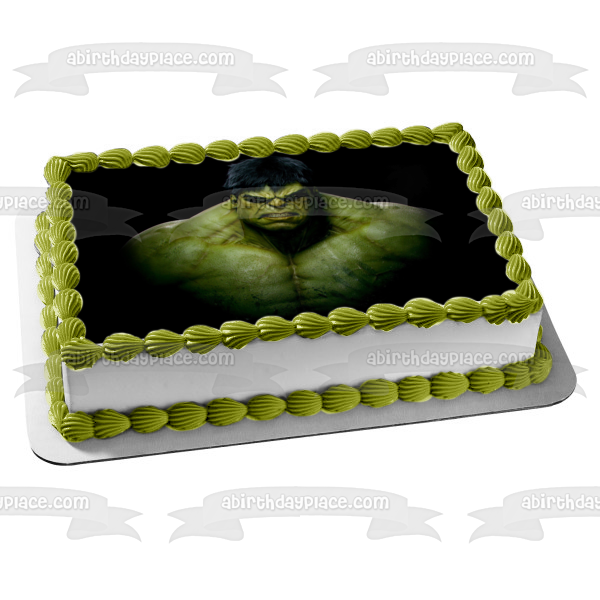 El Increíble Hulk Enojado con un Fondo Negro Imagen comestible para decoración de tarta ABPID05997 