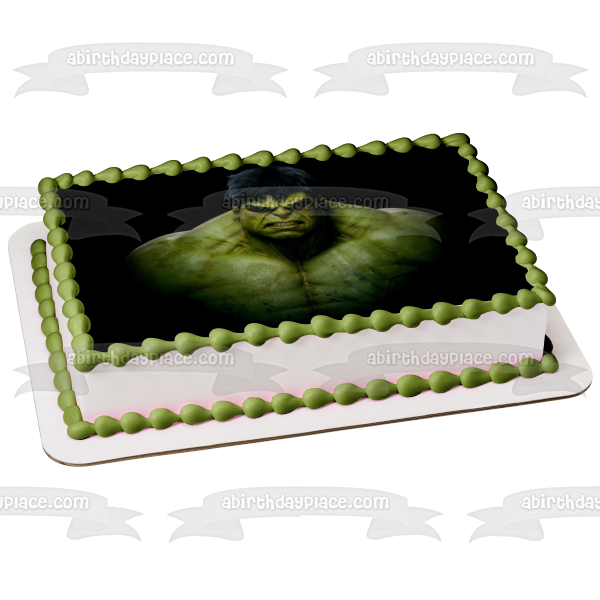 El Increíble Hulk Enojado con un Fondo Negro Imagen comestible para decoración de tarta ABPID05997 