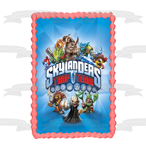 Imagen de adorno comestible para tarta Skylanders Trap Team Mini-Jini y Food Fight ABPID00852 